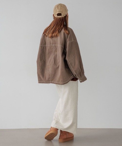 BAYFLOW（ベイフロー）の「[身長に合わせて選べる着丈]フロントスリットスウェットスカート（スカート・レディース・アイボリー/グレー・MEDIUM/SMALL）」の10枚目の写真