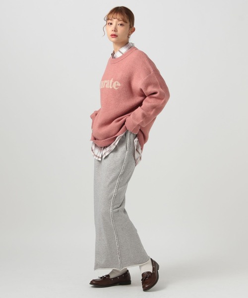 BAYFLOW（ベイフロー）の「[身長に合わせて選べる着丈]フロントスリットスウェットスカート（スカート・レディース・アイボリー/グレー・MEDIUM/SMALL）」の11枚目の写真