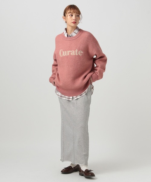 BAYFLOW（ベイフロー）の「[身長に合わせて選べる着丈]フロントスリットスウェットスカート（スカート・レディース・アイボリー/グレー・MEDIUM/SMALL）」の12枚目の写真