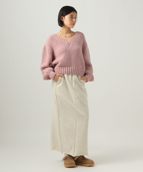 BAYFLOW（ベイフロー）の「[身長に合わせて選べる着丈]フロントスリットスウェットスカート（スカート・レディース・アイボリー/グレー・MEDIUM/SMALL）」の15枚目の写真