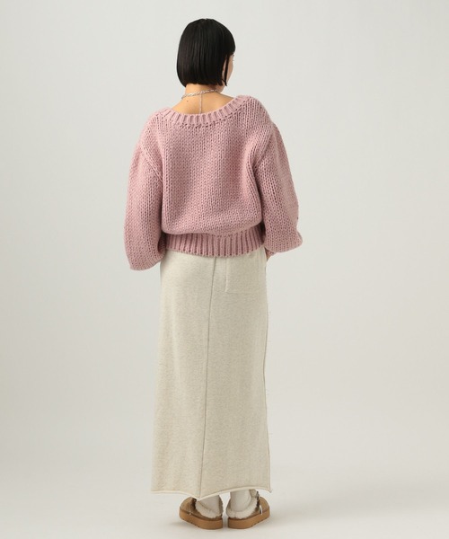 BAYFLOW（ベイフロー）の「[身長に合わせて選べる着丈]フロントスリットスウェットスカート（スカート・レディース・アイボリー/グレー・MEDIUM/SMALL）」の16枚目の写真