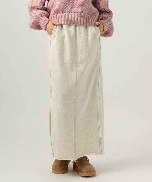 BAYFLOW（ベイフロー）の「[身長に合わせて選べる着丈]フロントスリットスウェットスカート（スカート・レディース・アイボリー/グレー・MEDIUM/SMALL）」の17枚目の写真