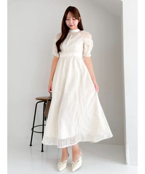 スパンコールレースオープンショルダードレス（ドレス）｜dazzlin