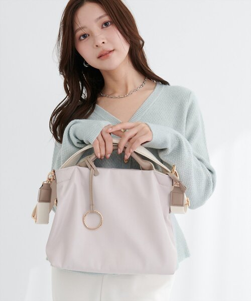 natural couture(ナチュラルクチュール)の「2WAYトートミニ(トートバッグ・レディース・ブラック/チャコールグレー/ピンクベージュ/アイボリー・FREE)」の4枚目の写真