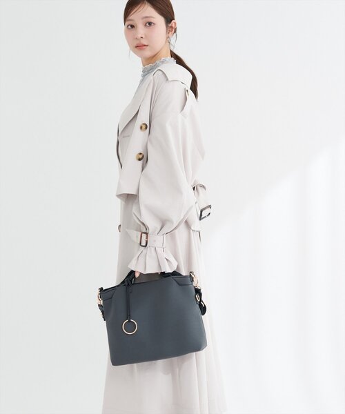 natural couture(ナチュラルクチュール)の「2WAYトートミニ(トートバッグ・レディース・ブラック/チャコールグレー/ピンクベージュ/アイボリー・FREE)」の3枚目の写真