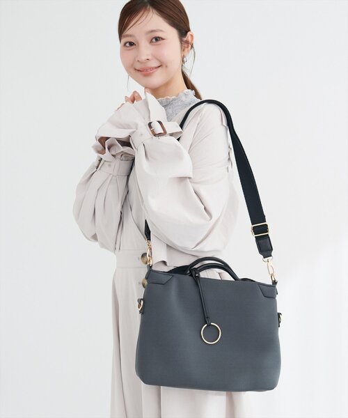 natural couture(ナチュラルクチュール)の「2WAYトートミニ(トートバッグ・レディース・ブラック/チャコールグレー/ピンクベージュ/アイボリー・FREE)」の21枚目の写真