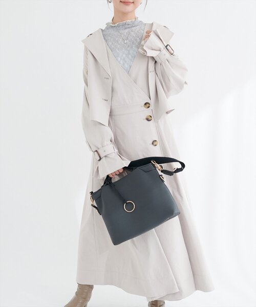 natural couture(ナチュラルクチュール)の「2WAYトートミニ(トートバッグ・レディース・ブラック/チャコールグレー/ピンクベージュ/アイボリー・FREE)」の22枚目の写真