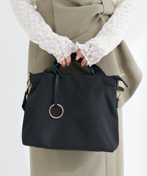 natural couture(ナチュラルクチュール)の「2WAYトートミニ(トートバッグ・レディース・ブラック/チャコールグレー/ピンクベージュ/アイボリー・FREE)」の13枚目の写真