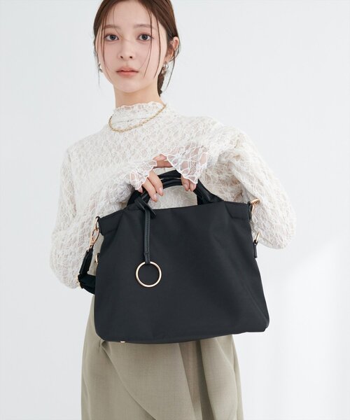 natural couture(ナチュラルクチュール)の「2WAYトートミニ(トートバッグ・レディース・ブラック/チャコールグレー/ピンクベージュ/アイボリー・FREE)」の15枚目の写真