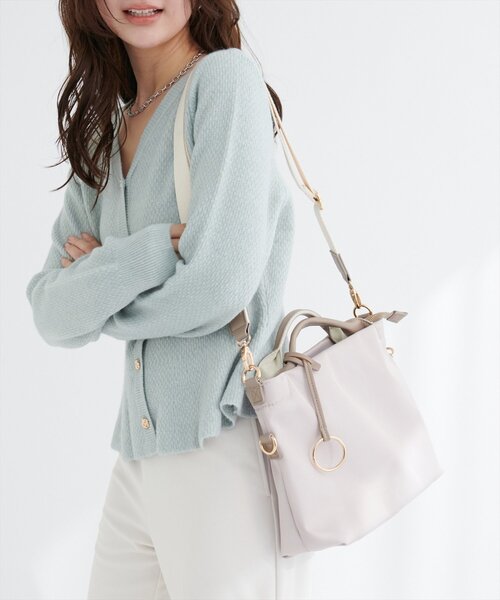 natural couture(ナチュラルクチュール)の「2WAYトートミニ(トートバッグ・レディース・ブラック/チャコールグレー/ピンクベージュ/アイボリー・FREE)」の8枚目の写真