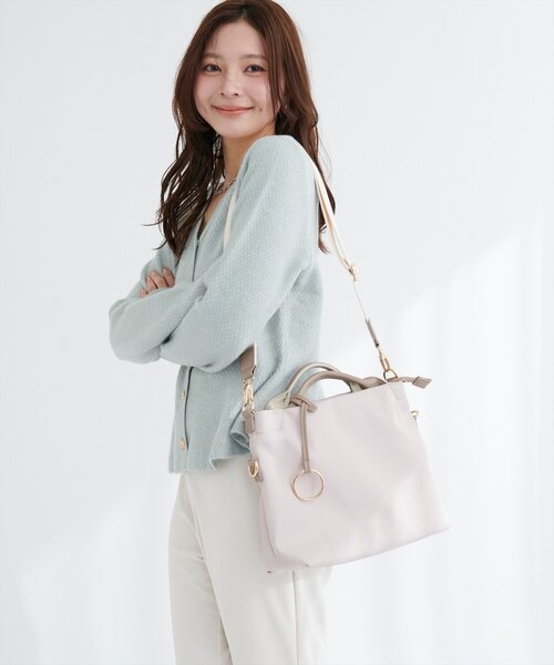 natural couture(ナチュラルクチュール)の「2WAYトートミニ(トートバッグ・レディース・ブラック/チャコールグレー/ピンクベージュ/アイボリー・FREE)」の9枚目の写真