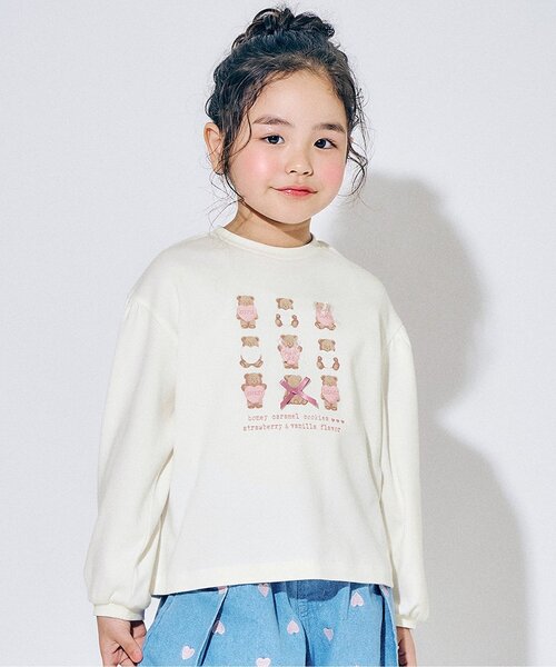 Seraph（セラフ）の「スイーツモチーフTシャツ_ジュニア対応（Tシャツ/カットソー・キッズ・ピンク/ラベンダー/サックスブルー/オフホワイト・80/90/100/110/120/130/140）」の2枚目の写真