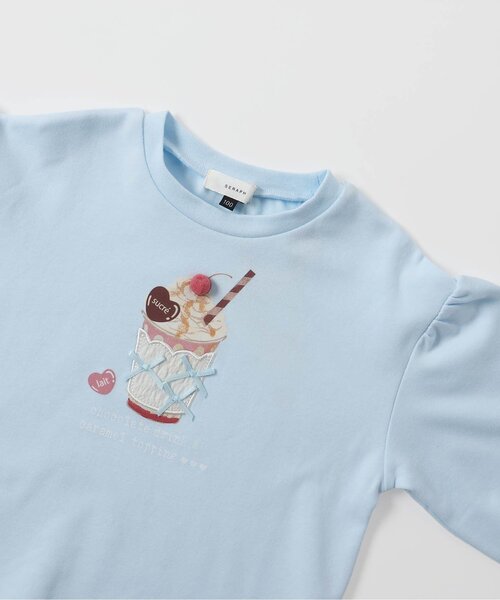 Seraph（セラフ）の「スイーツモチーフTシャツ_ジュニア対応（Tシャツ/カットソー・キッズ・ピンク/ラベンダー/サックスブルー/オフホワイト・80/90/100/110/120/130/140）」の15枚目の写真