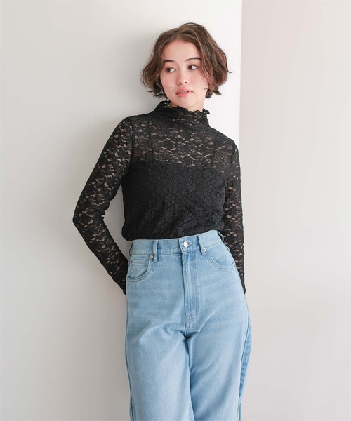 titivate(ティティベイト)の「ハイネックレーストップス(Tシャツ/カットソー・レディース・オフホワイト/ブラック・L/M/S)」の15枚目の写真