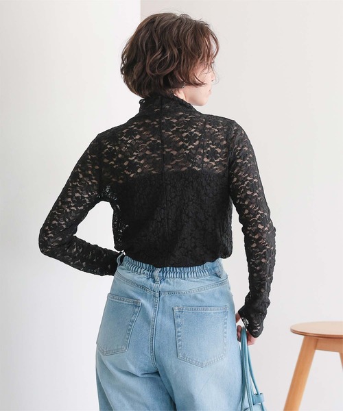 titivate(ティティベイト)の「ハイネックレーストップス(Tシャツ/カットソー・レディース・オフホワイト/ブラック・L/M/S)」の17枚目の写真