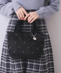 index（インデックス）の「持ち手フリルビジューミドルトートバッグ【2WAY】（トートバッグ）」