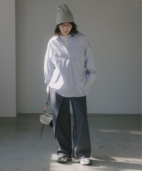 210nouve（トゥージュヌーブ）の「柄が選べる ビッグポケット オーバーサイズ シャツ（シャツ/ブラウス・レディース・サックスブルー/ピンク系その他/ブルー系その他/ベージュ系その他/ホワイト・FREE）」の19枚目の写真