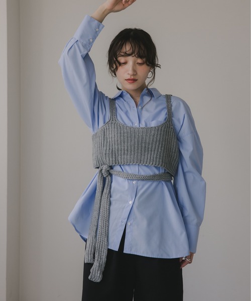 210nouve（トゥージュヌーブ）の「柄が選べる ビッグポケット オーバーサイズ シャツ（シャツ/ブラウス・レディース・ホワイト/サックスブルー/ベージュ系その他/ピンク系その他/ブルー系その他・FREE）」の20枚目の写真