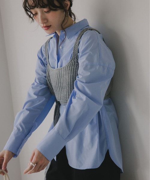 210nouve（トゥージュヌーブ）の「柄が選べる ビッグポケット オーバーサイズ シャツ（シャツ/ブラウス・レディース・ホワイト/サックスブルー/ベージュ系その他/ピンク系その他/ブルー系その他・FREE）」の19枚目の写真