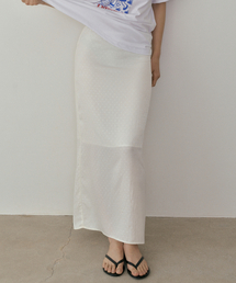 ASP DOT LONG SKIRT IVORY
