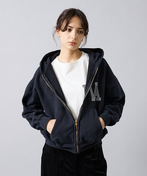 REMI RELIEF(レミレリーフ)の「【REMI RELIEF / レミ レリーフ】 SP加工 3飛び裏毛 ZIPパーカー(VA)RN30389128/ユニセックス(パーカー・メンズ・ブラック/アイボリー・XL/L/M)」の12枚目の写真