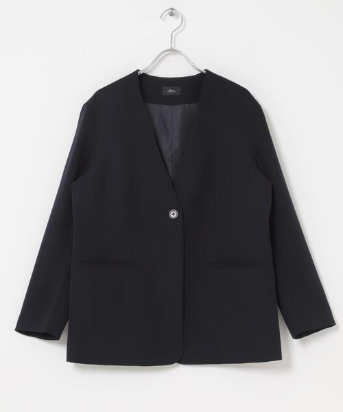 URBAN RESEARCH DOORS（アーバンリサーチドアーズ）の「ノーカラージャケット（スーツジャケット・レディース・ネイビー/ブラック・FREE）」の12枚目の写真