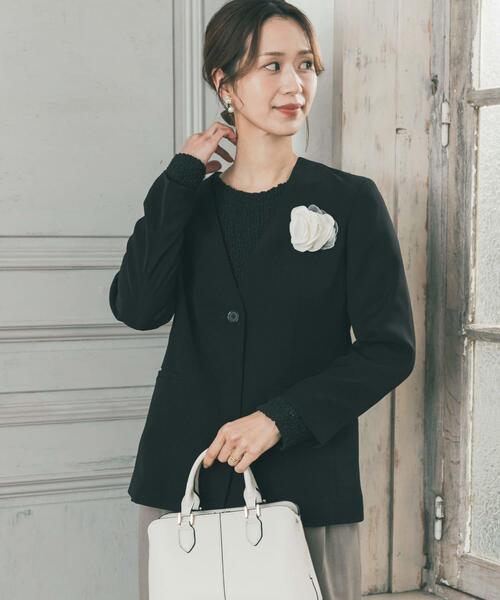 URBAN RESEARCH DOORS（アーバンリサーチドアーズ）の「ノーカラージャケット（スーツジャケット・レディース・ネイビー/ブラック・FREE）」の19枚目の写真