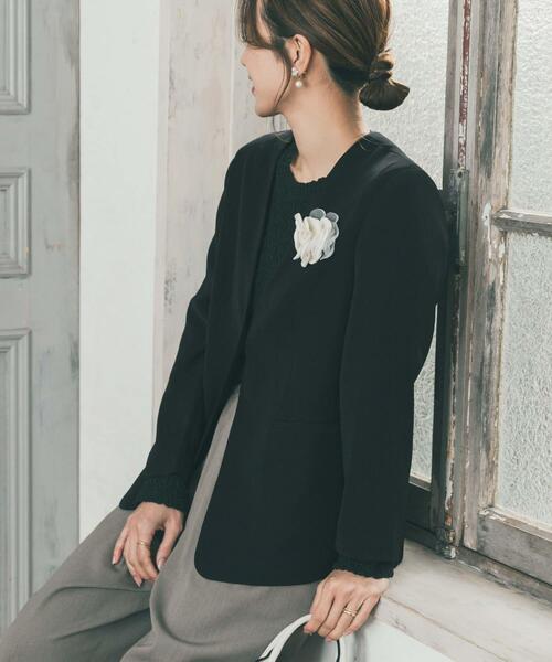 URBAN RESEARCH DOORS（アーバンリサーチドアーズ）の「ノーカラージャケット（スーツジャケット・レディース・ネイビー/ブラック・FREE）」の22枚目の写真