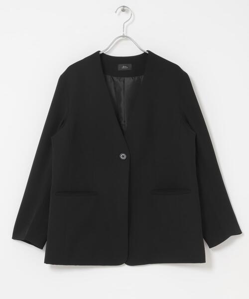 URBAN RESEARCH DOORS（アーバンリサーチドアーズ）の「ノーカラージャケット（スーツジャケット・レディース・ネイビー/ブラック・FREE）」の7枚目の写真