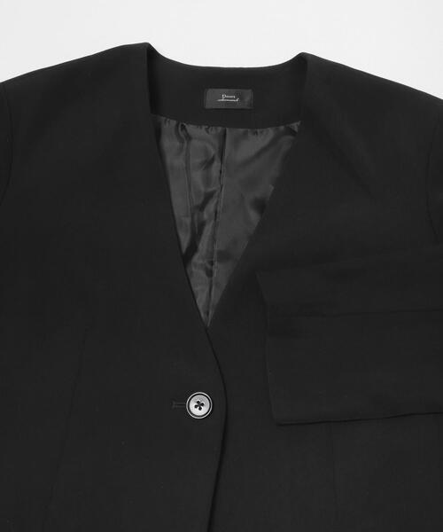 URBAN RESEARCH DOORS（アーバンリサーチドアーズ）の「ノーカラージャケット（スーツジャケット・レディース・ネイビー/ブラック・FREE）」の3枚目の写真
