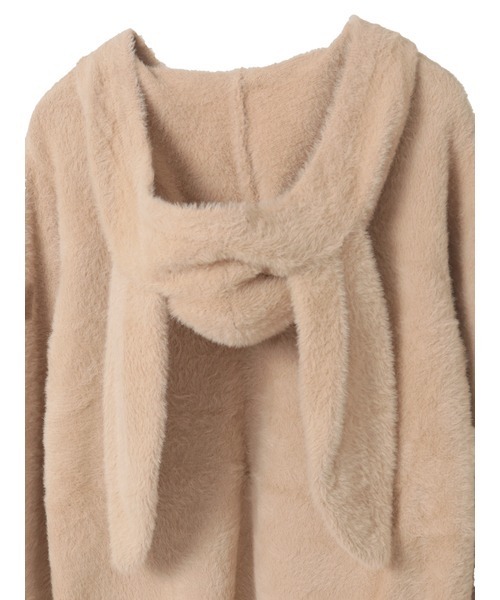 うさぎの耳フード付きニットパーカー（パーカー）｜PINK HOUSE（ピンク