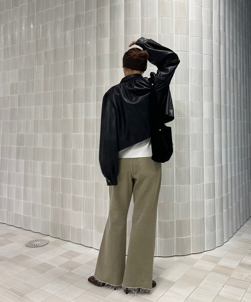 Ameri（アメリ）の「STAR LASER DESIGN DENIM PANTS（デニムパンツ・レディース・ブラック/ベージュ・24inch/25inch/26inch）」の8枚目の写真