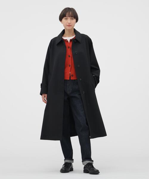 MARGARET HOWELL(マーガレットハウエル)の「WOOL POPLIN COAT(ステンカラーコート・レディース・ブラック・2/1)」の2枚目の写真