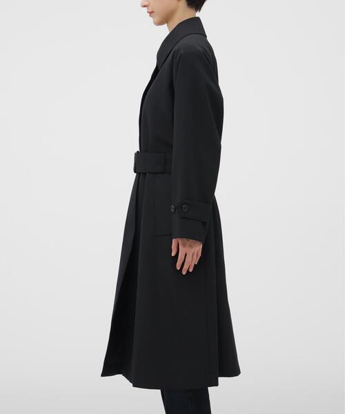 MARGARET HOWELL(マーガレットハウエル)の「WOOL POPLIN COAT(ステンカラーコート・レディース・ブラック・2/1)」の3枚目の写真