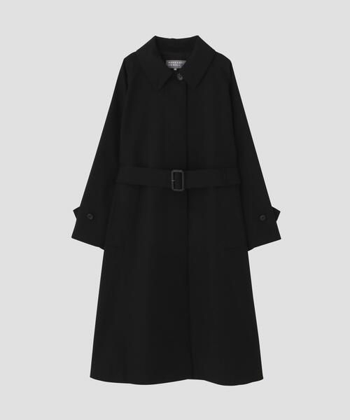 MARGARET HOWELL(マーガレットハウエル)の「WOOL POPLIN COAT(ステンカラーコート・レディース・ブラック・2/1)」の4枚目の写真