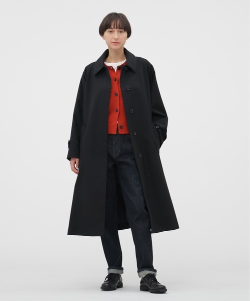 MARGARET HOWELL（マーガレットハウエル）の「WOOL POPLIN COAT（ステンカラーコート・レディース・ブラック・2/1）」の2枚目の写真