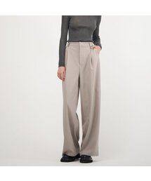 Pintuck Wide Fit Slacks_Beige