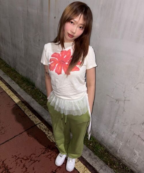 DANGLEDROP(ダングルドロップ)の「DGDPレグラインワイドスウェットパンツピンク(スウェットパンツ・レディース・その他・S/M)」の6枚目の写真