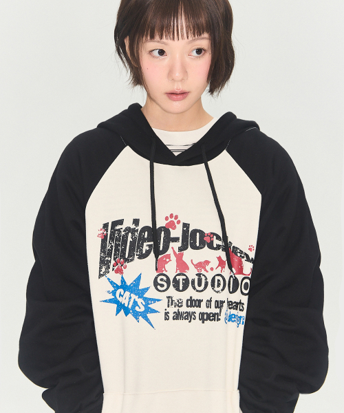 Video Jockey（ビデオジョッキー）の「コヤンイモイダラグランフードパーカー[ブラック]（パーカー・レディース・その他・M）」の6枚目の写真