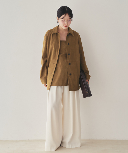 plage（プラージュ）の「Suede like シャツブルゾン（その他アウター・レディース・キャメル・36/38）」の5枚目の写真