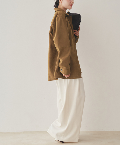 plage（プラージュ）の「Suede like シャツブルゾン（その他アウター・レディース・キャメル・36/38）」の6枚目の写真