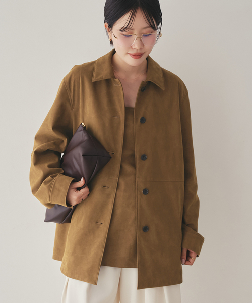 plage（プラージュ）の「Suede like シャツブルゾン（その他アウター・レディース・キャメル・36/38）」の8枚目の写真