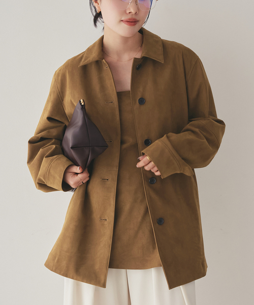 plage（プラージュ）の「Suede like シャツブルゾン（その他アウター・レディース・キャメル・36/38）」の9枚目の写真