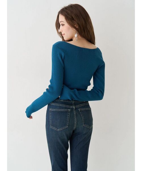 EVRIS（エヴリス）の「ワイドベルトハイウエストスキニーデニムパンツ（デニムパンツ・レディース・インディゴブルー/ブラック・X-SMALL/MEDIUM/SMALL）」の4枚目の写真