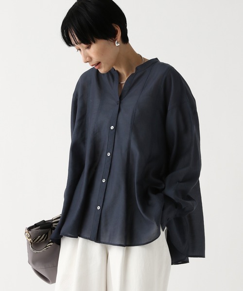 Elura(エルーラ)の「セミシアタックブラウス/654105(シャツ/ブラウス・レディース・ライトブルー/ネイビー/ホワイト・FREE)」の12枚目の写真