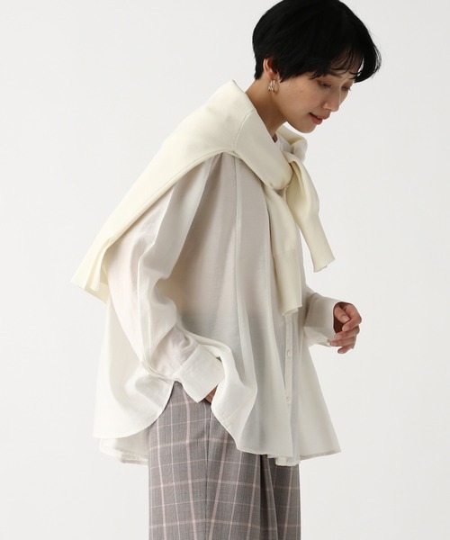 Elura(エルーラ)の「セミシアタックブラウス/654105(シャツ/ブラウス・レディース・ライトブルー/ネイビー/ホワイト・FREE)」の5枚目の写真