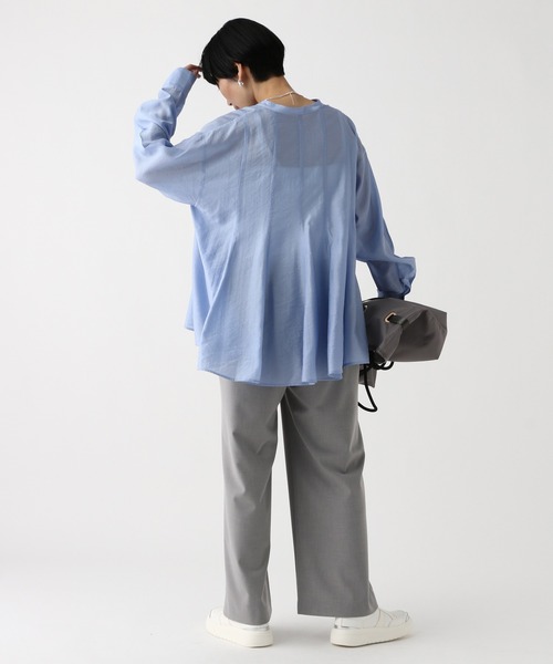 Elura(エルーラ)の「セミシアタックブラウス/654105(シャツ/ブラウス・レディース・ライトブルー/ネイビー/ホワイト・FREE)」の10枚目の写真