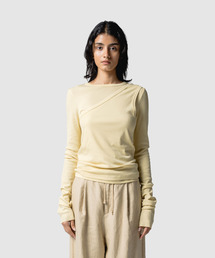 muller of yoshiokubo（ミュラーオブヨシオクボ）の「muller of yoshiokubo ミュラーオブヨシオクボ / 2 LAYER LONG SLEEVE TOPS 2WAYレイヤーロングスリーブトップス / MLS26104B（Tシャツ/カットソー）」
