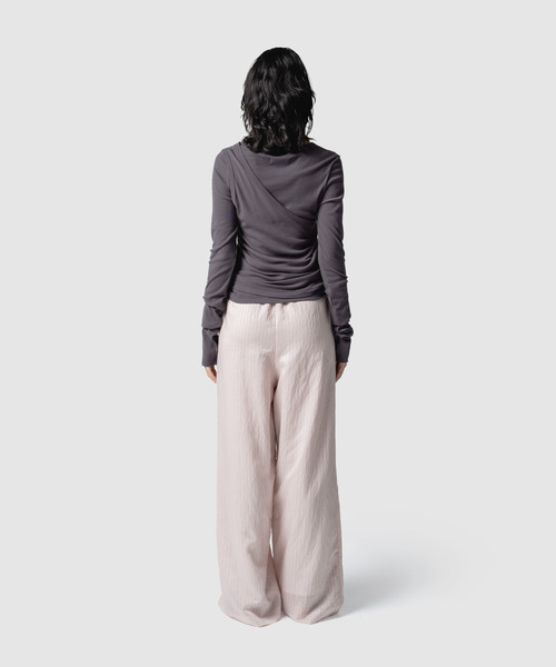 muller of yoshiokubo（ミュラーオブヨシオクボ）の「muller of yoshiokubo ミュラーオブヨシオクボ / 2 LAYER LONG SLEEVE TOPS 2WAYレイヤーロングスリーブトップス / MLS26104B（Tシャツ/カットソー・レディース・グレー/グリーン/ホワイト/イエロー・38/36）」の14枚目の写真