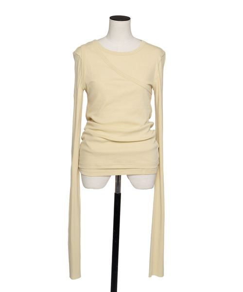 muller of yoshiokubo（ミュラーオブヨシオクボ）の「muller of yoshiokubo ミュラーオブヨシオクボ / 2 LAYER LONG SLEEVE TOPS 2WAYレイヤーロングスリーブトップス / MLS26104B（Tシャツ/カットソー・レディース・グレー/グリーン/ホワイト/イエロー・38/36）」の8枚目の写真
